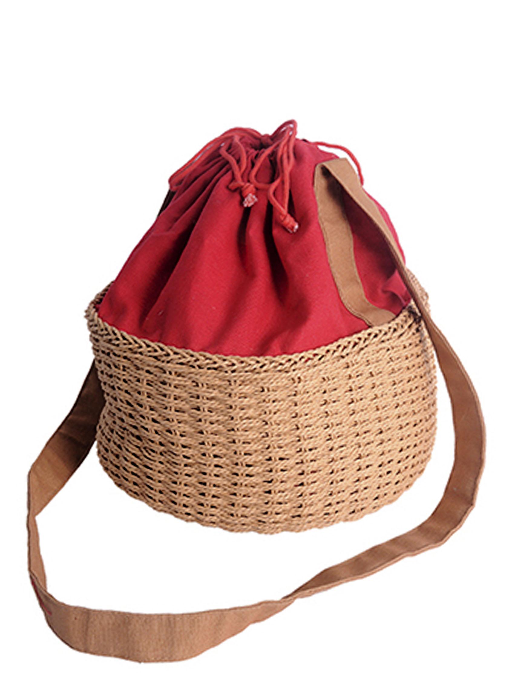Foto Bolsa Base Mimbre Pequeño Rojo foto 424941