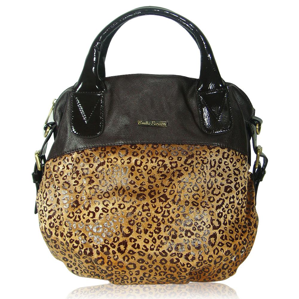 Foto Bolso de mano leopardo marron