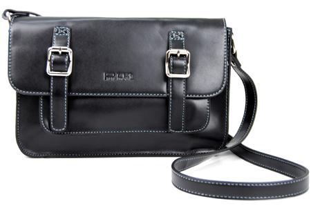 Foto bolso negro con solapa y dos hebillas foto 816562