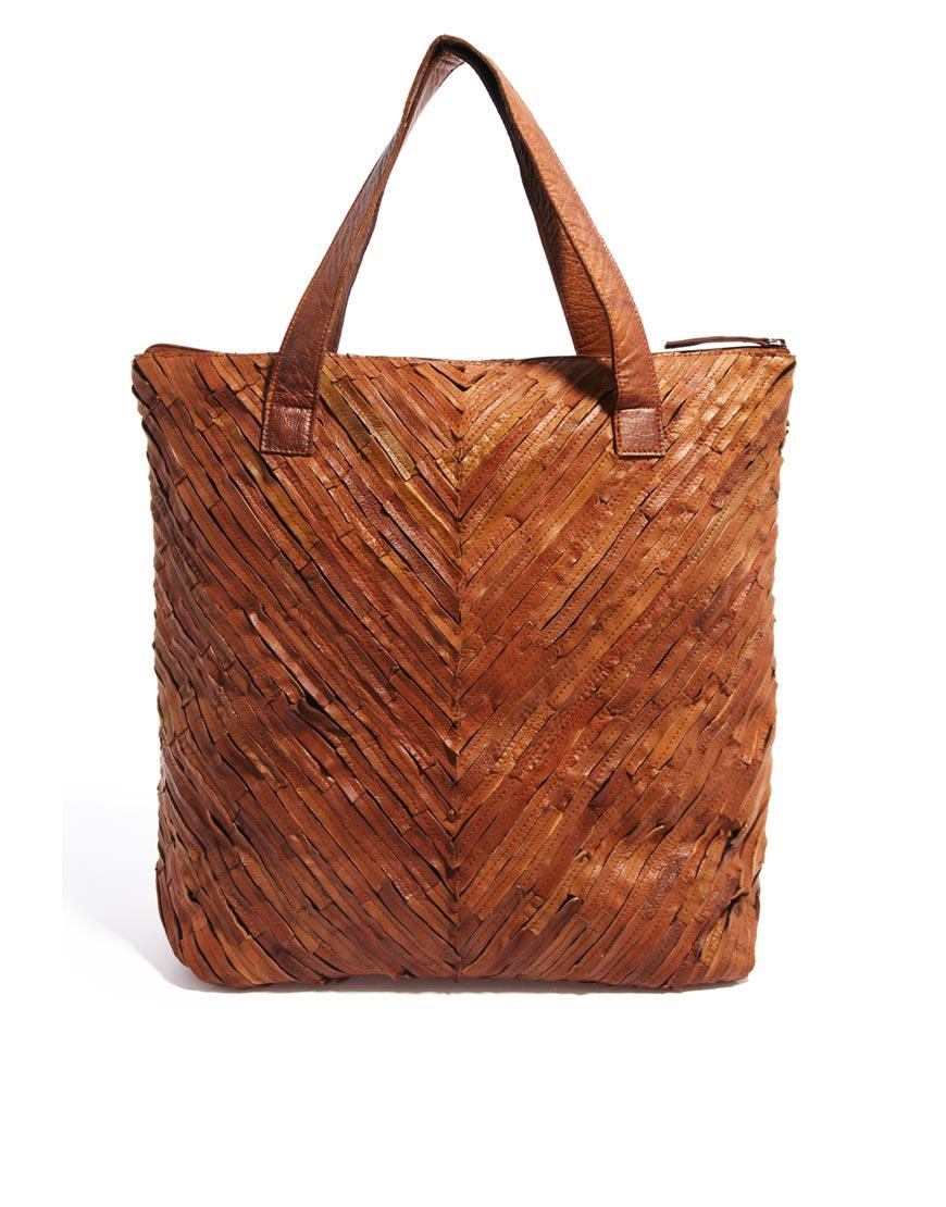 Foto Bolso shopper de cuero tostado Iben de Pieces Tostado