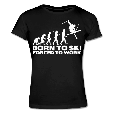 Foto Born To Ski Forced To Work Camiseta Mujer foto 5732