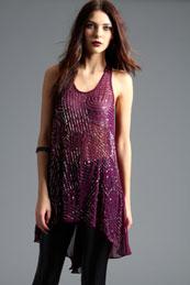 Foto Boutique Janey Georgette Beaded Front Dip Hem Long Vest foto 8395