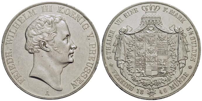Foto Brandenburg-Preussen Doppeltaler 1840 A