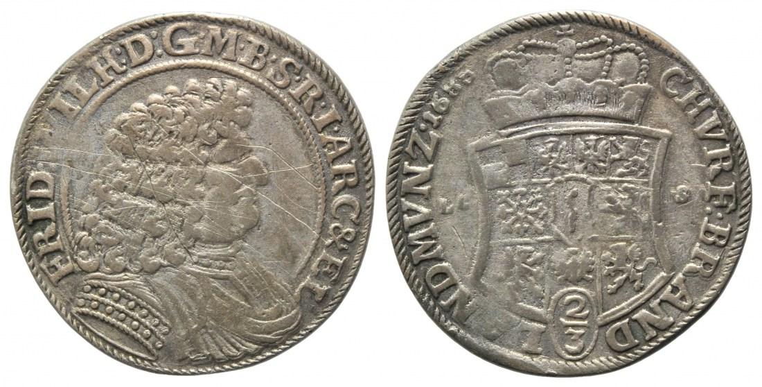 Foto Brandenburg-Preussen, Gulden =2/3 Taler 1688 Lcs, Berlin,
