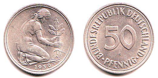 Foto Brd 50 Pfennig 1950 F foto 429896