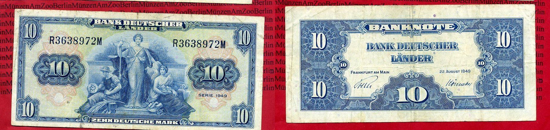 Foto Brd, Bank Deutscher Länder 10 Deutsche Mark Bank Deutscher Länder 1949 foto 85359