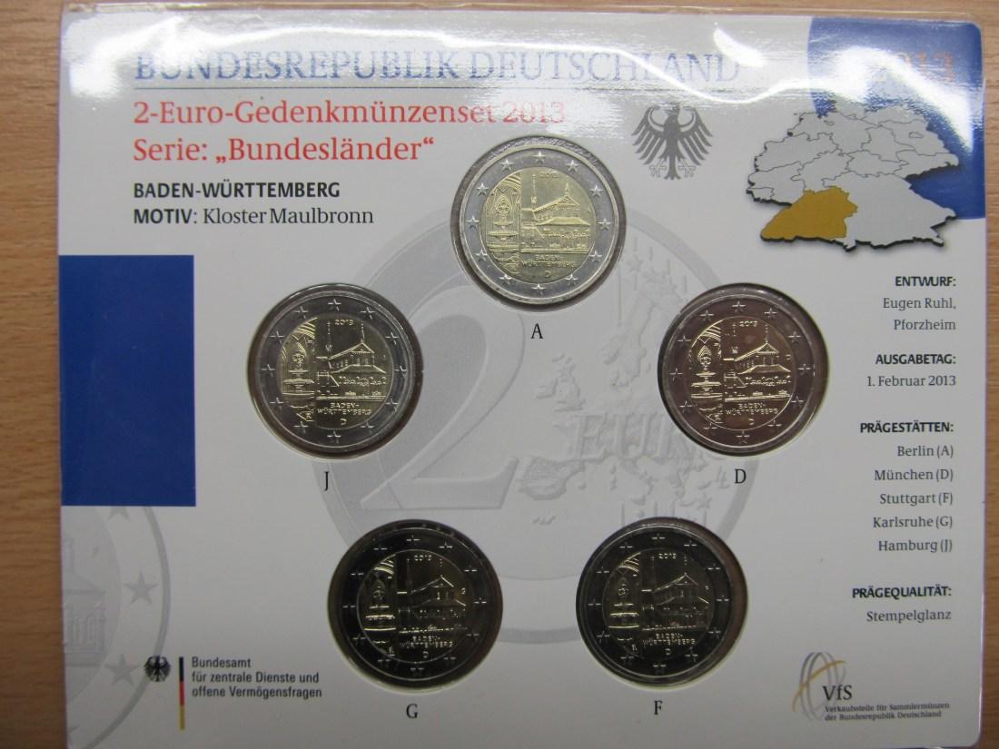 Foto Brd Deutschland 2-Euro-Gedenkmünzenset 2 Euro Blister 2013 foto 110371