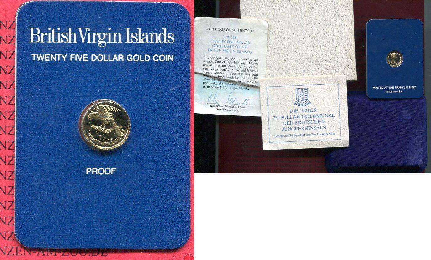 Foto Britische Jungferninseln, Virgin Islands 25 Dollars Goldmünze 1981 foto 31948