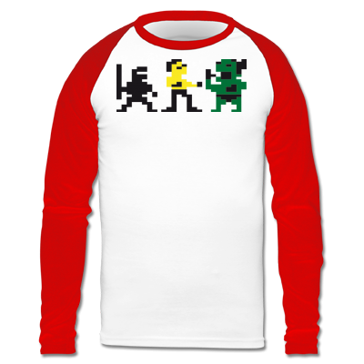Foto Bruce Lee Pixel Camiseta Raglan Manga Larga Niños
