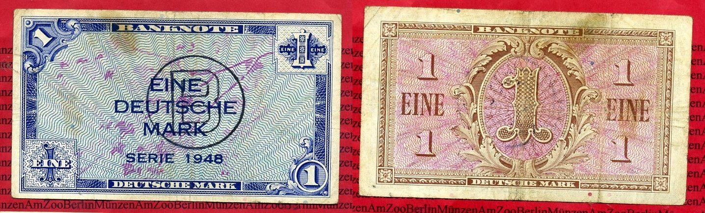 Foto Bundesrepublik Deutschland Berlin 1 Dm Deutsche Mark Kopfgeld 1948