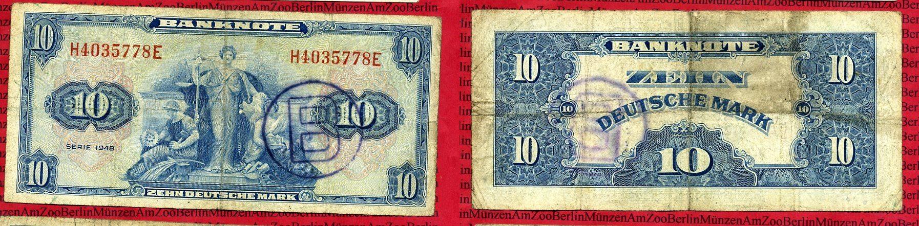 Foto Bundesrepublik Deutschland Berlin 10 Dm Deutsche Mark Kopfgeld 1948