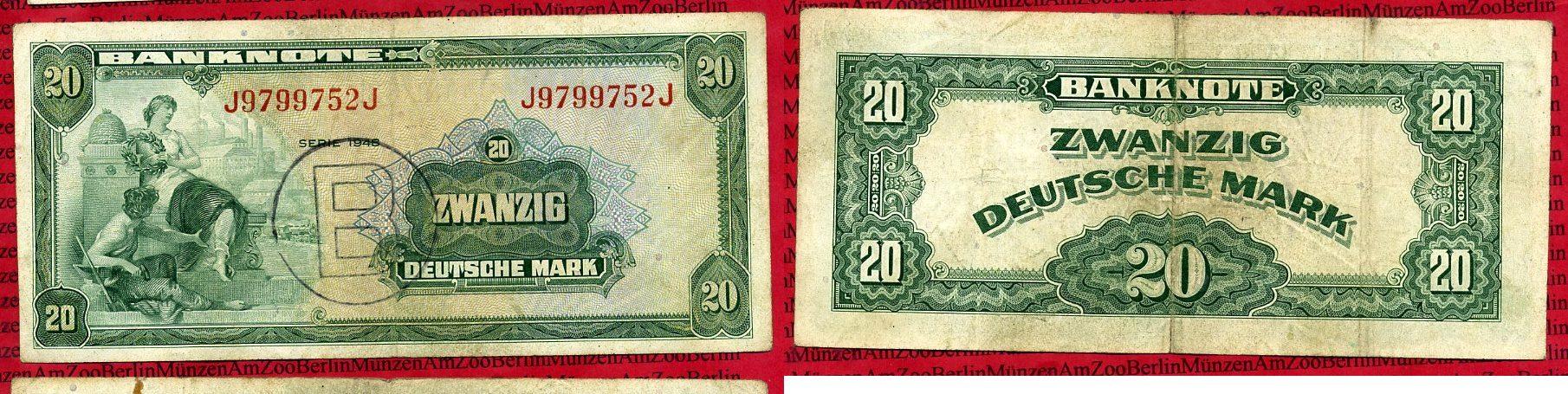 Foto Bundesrepublik Deutschland berlin 20 Dm Deutsche Mark Kopfgeld 1948 foto 63150