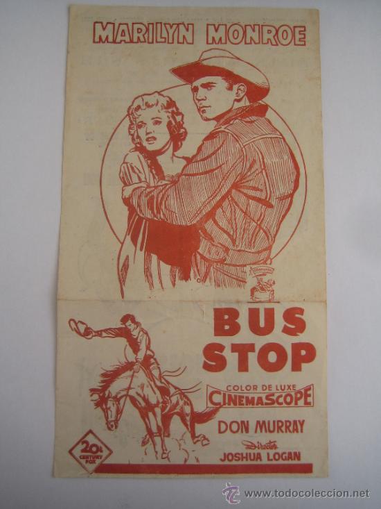 Foto bus stop marilyn monroe folleto de mano local original estreno foto 194375