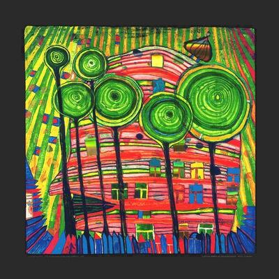 Foto círculo crece en los queridos jardines, El, 1975|Blob Grows in the Beloved Gardens, The, 1975, Friedensreich Hundertwasser - Laminas foto 449810