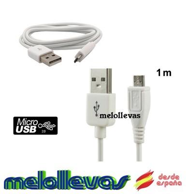 Foto Cable Datos Y Carga Micro Usb A Usb Universal, Sony,htc,samsung, Lg,etc / Blanco
