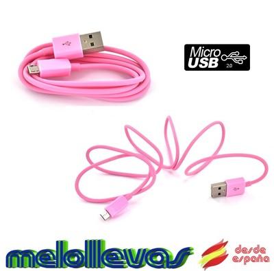 Foto Cable Datos Y Carga Micro Usb A Usb Universal Sony,htc,samsung, Lg,etc / Rosa foto 743412