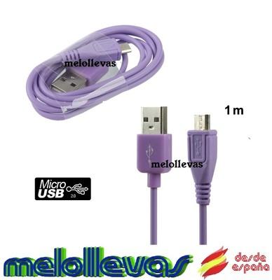 Foto Cable Datos Y Carga Micro Usb A Usb Universal Sony,htc,samsung, Lg,etc /violeta