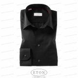 Foto Camisa a medida ETON en sarga negra satinada. La camisa perfecta.