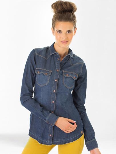 Foto Camisa Fornarina Karla Stretch Denim Shirt 6