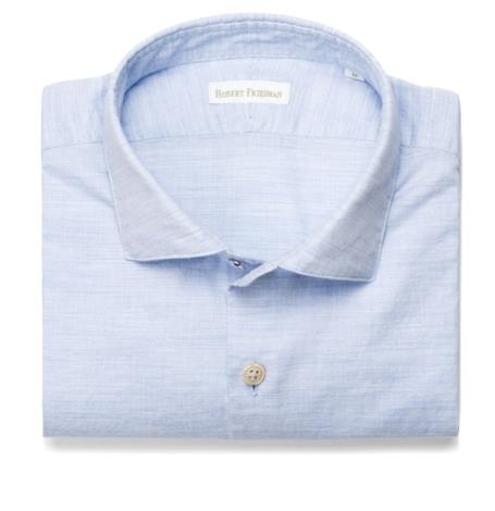 Foto Camisa micro espiga color azul, 99% algodón 1% elastómero foto 932261
