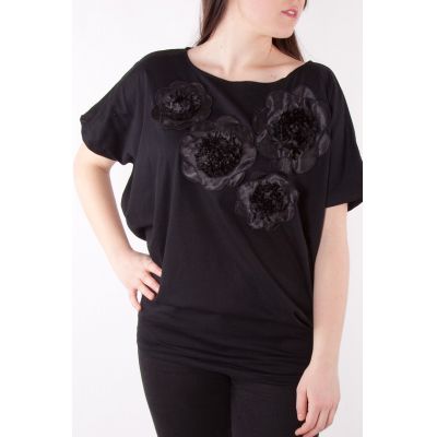 Foto Camiseta 4 flores negro Tantra