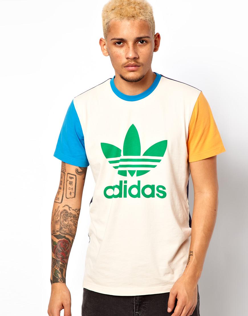 Foto Camiseta con mangas multicolor de Adidas Originals Blanco foto 289115