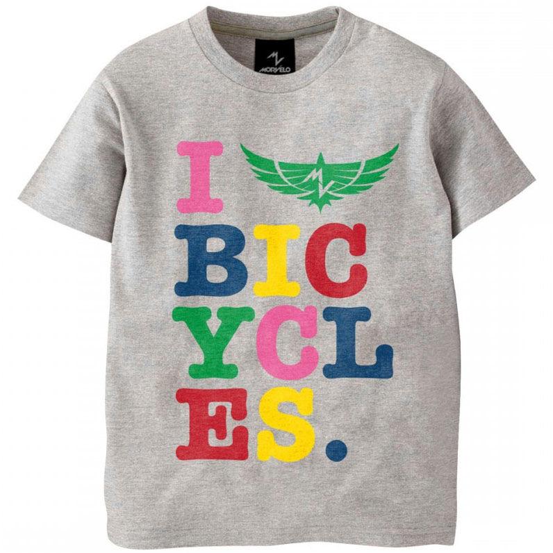 Foto Camiseta infantil Morvelo - I Love Bicycles - Large Grey Melange foto 821142