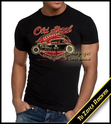 Foto camiseta old skool gearhead biker custom chopper t-shirt - harley rockabilly foto 314983