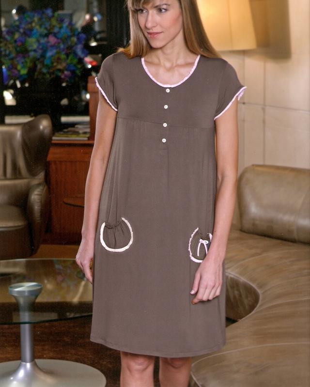 Foto Camisola de premamá de manga corta con botones de barandi