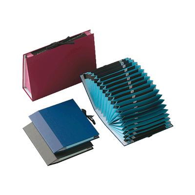 Foto Carpeta clasificadora con fuelle acordeón folio azul Unisystem