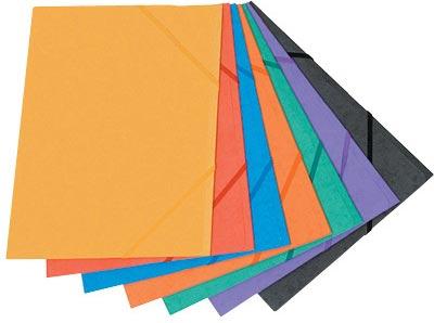 Foto Carpeta Q-connect Gomas Carton Simil Prespan solapas 320 X 243 Mm Surtidas Roja Amarilla Azul Verde Naranja