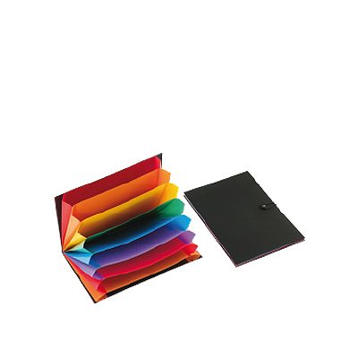 Foto Carpeta Rainbow negra interior con multicolor