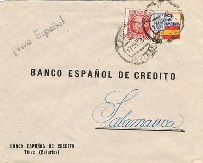 Foto Carta. Tineo (asturias) 1937. Viñeta Guerra. foto 972878