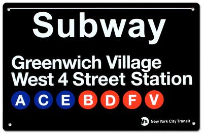 Foto Cartel de chapa Subway Greenwich Village- West 4 Street, 28x43 in. foto 621959