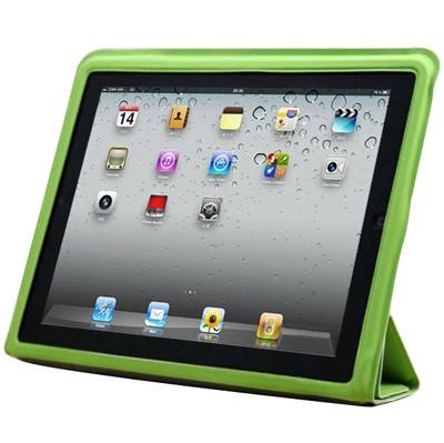 Foto Casco verde ultra delgada alta calidad de cuero iPad 3 y 2, con función de alarma 4 aletas foto 834846