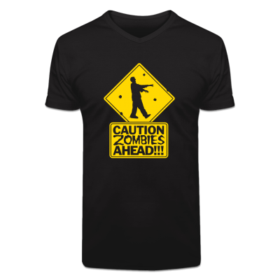 Foto Caution Zombies Ahead Camiseta cuello en V foto 874795