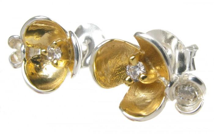 Foto Cavendish French Sterling Silver and Gold Vermeil Flower Cluster E ... foto 556324