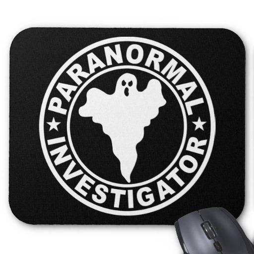 Foto Caza paranormal del fantasma del logotipo del inve Tapetes De Raton foto 601997