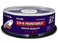 Foto cd-r 80min. imprimible 52x 25uds. tubo