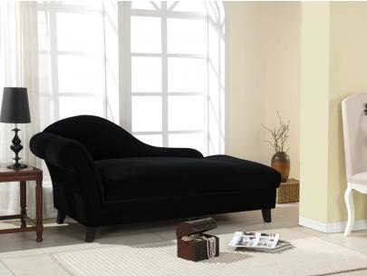 Foto Chaise Longue De Terciopelo Boudoir - Negro - Ángulo Derecho foto 175743