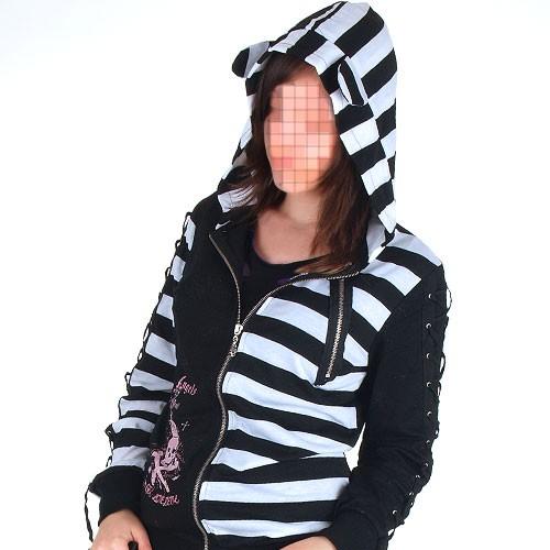 Foto Chaqueta con rayas blanco y negro