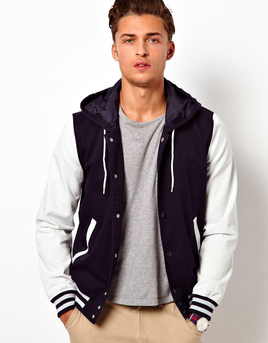 Foto Chaqueta universitaria con capucha de ASOS Azul marino foto 322400