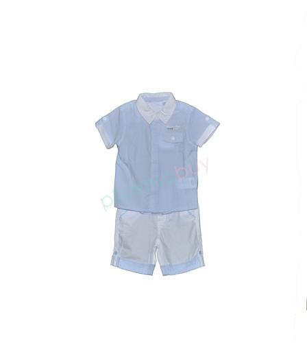 Foto Chicco camisa y pantalon corto azul y blanco foto 555323
