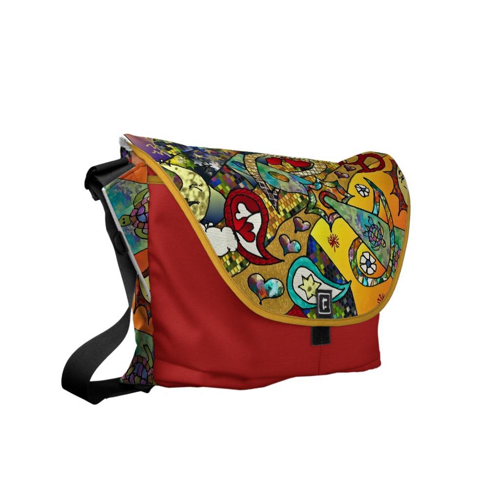 Foto Ciclo psicodélico retro 60s de la bolsa de mensaje Bolsa Messenger