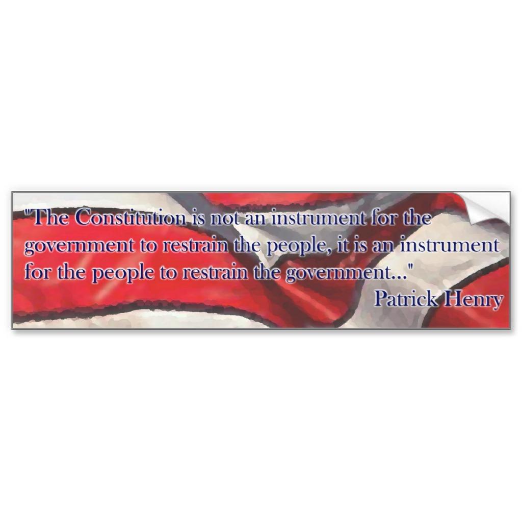 Foto Cita de Patrick Henry - bandera de la constitución Pegatina De... foto 852313