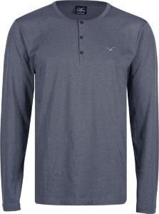 Foto Cleptomanicx Ligull Henley camiseta manga larga azul jaspeado XXL