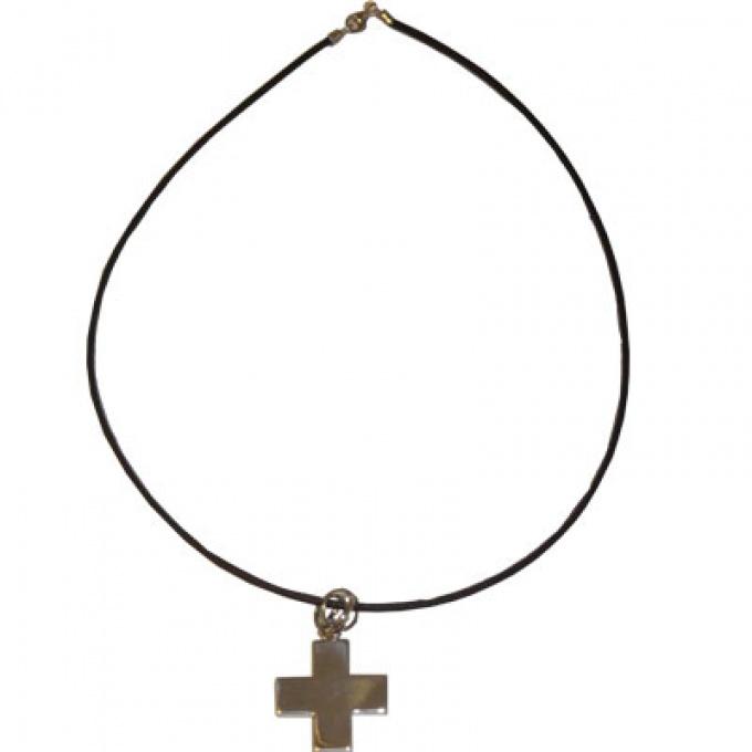 Foto colgante para hombre cruz cuadrada plata alegria creations