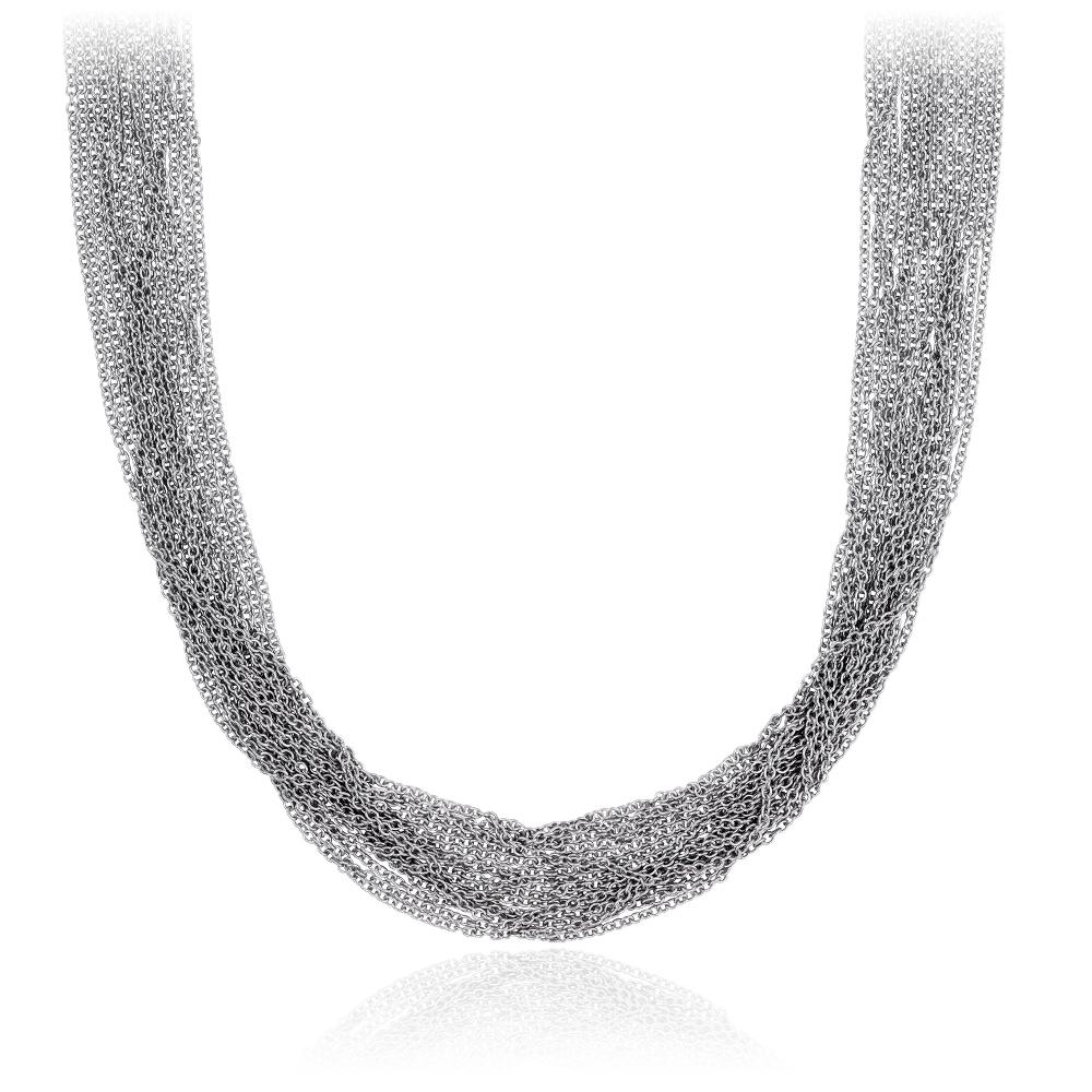 Foto Collar de múltiples hebras en plata de ley