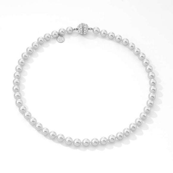 Foto Collar Majorica plata rodiada 45/8 perla blanca