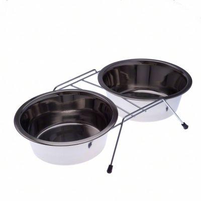 Foto Comedero doble de acero con soporte - 2 x 0,35 l, dia'metro: 13 cm foto 841428